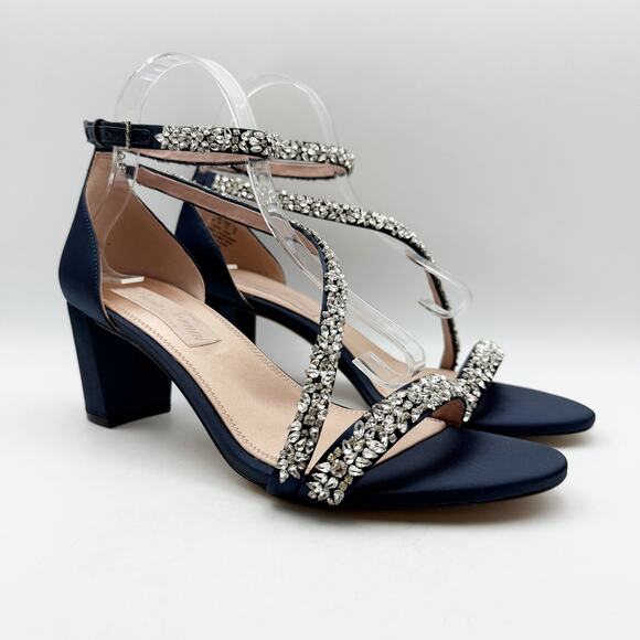 Pnina Tornai for Naturalizer Women Ahava Heels US 12 M Blue Crystal Open Toe NIB - Picture 5 of 12